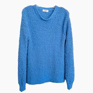 ZENANA Size Small Sky Blue Popcorn Knit Crew Neck Tunic Sweater NEW
